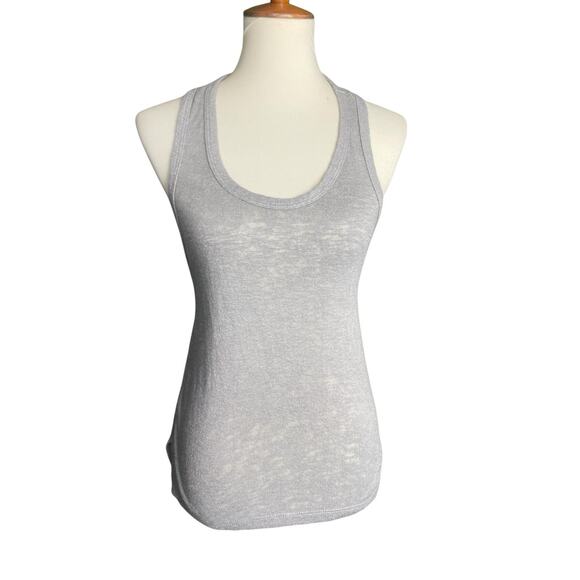 Comune Melrose Gray Tank Top Women Size Small Racer Back Semi Sheer Minimalist - Picture 1 of 10
